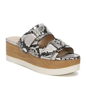 Veronica Beard Welda Snake Slide Platform Sandal Size 8 Leather Wedge